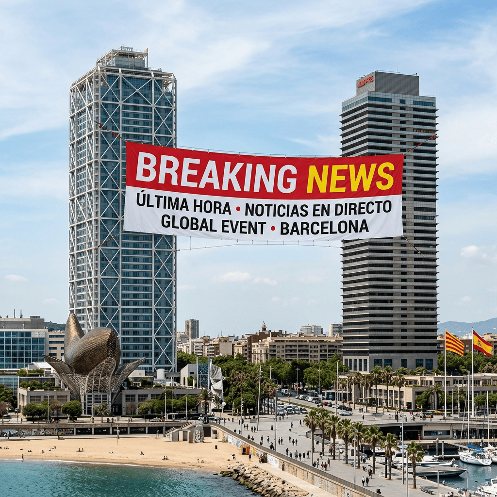 Lona Breaking News entre edificios emblemáticos